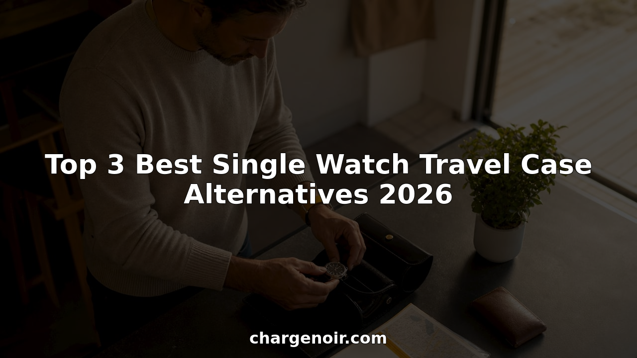 Man packing wristwatch into travel case indoors