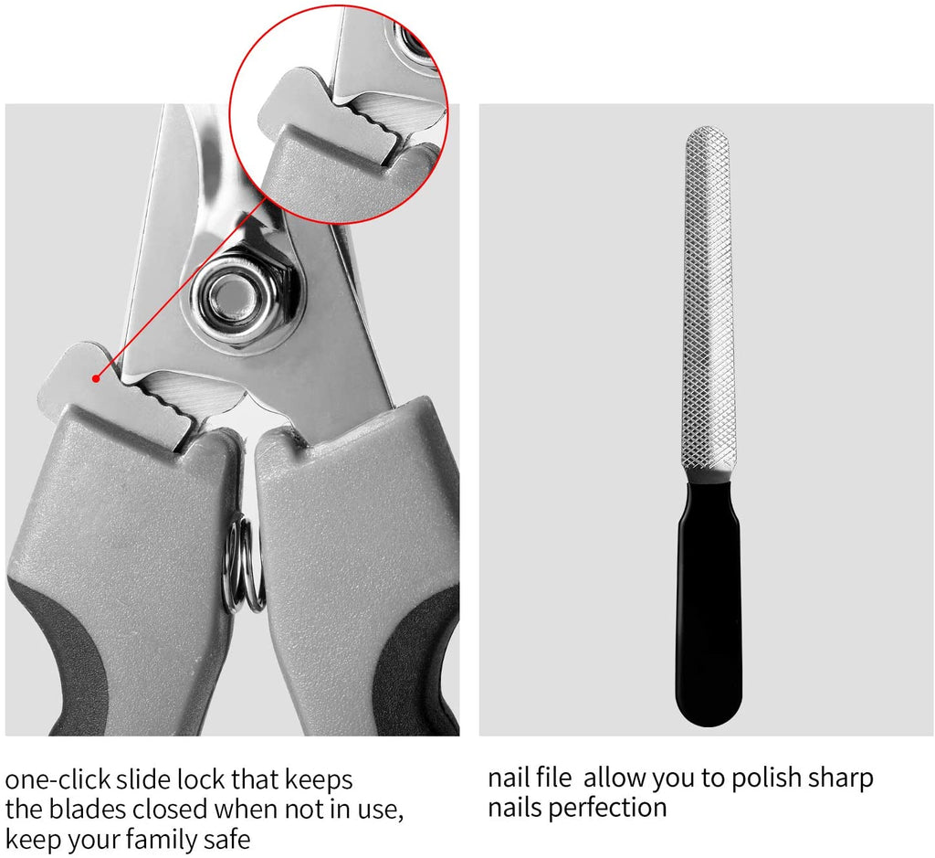Dog Nail Clippers, Dog Nail Trimmer Large Breed with Quick Sensor,Safari Professional Cat Nail Clipper with Safety Guard and Nail File.