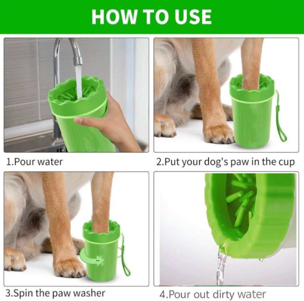 Dog Paw Cleaner, Dog Paw Washer Cup, Dog Foot Washer Large, Pet Paw Cleaner Cup, Paw Scrubber for Dogs, Muddy Paw Cleaner, Cat Foot Cleaner, Silicone Brush Cup for Medium Large Dogs Grooming